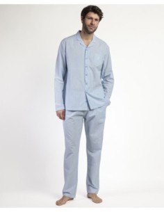 HOME Pijama Manga Larga Abierto Popelín Home | MrDandy