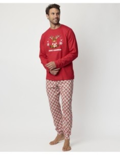 Pijama Manga Larga Reindeer para Hombre | MrDandy
