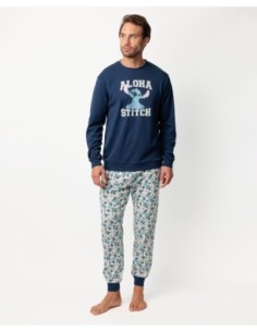 Pijama Manga Larga Aloha Stitch para Hombre | MrDandy