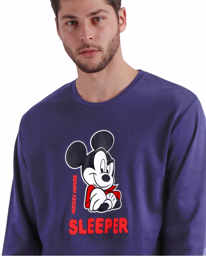 Pijama Manga Larga Mickey Zigzag para Hombre | Lovehomewear