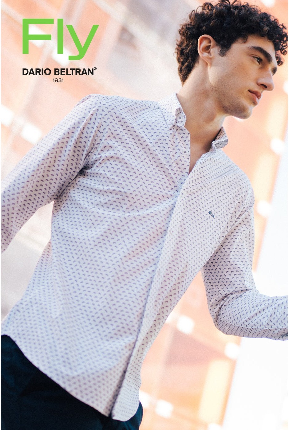 Camisa bielástica hombre estampado bicis