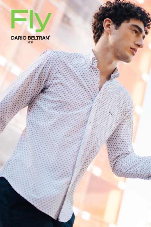 Camisa bielástica hombre estampado bicis