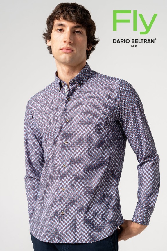 Camisa regular fit estampado de comas colores
