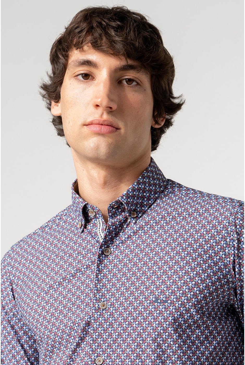 Camisa estampada hombre de comas colores no plancha |mister dandy