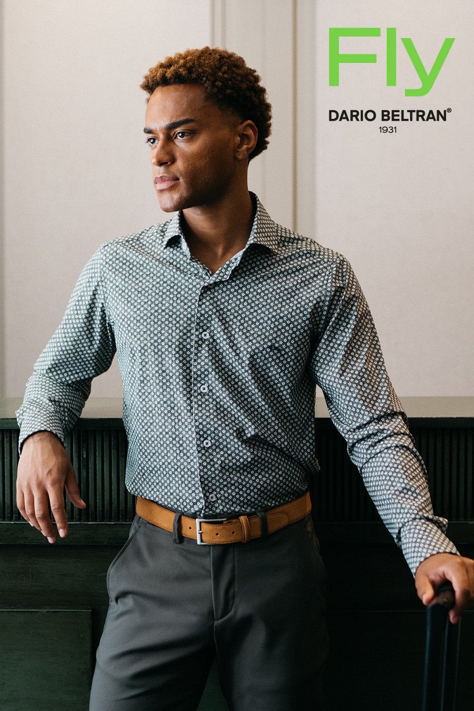 Camisas bielástica estampado flores que no necesita plancha