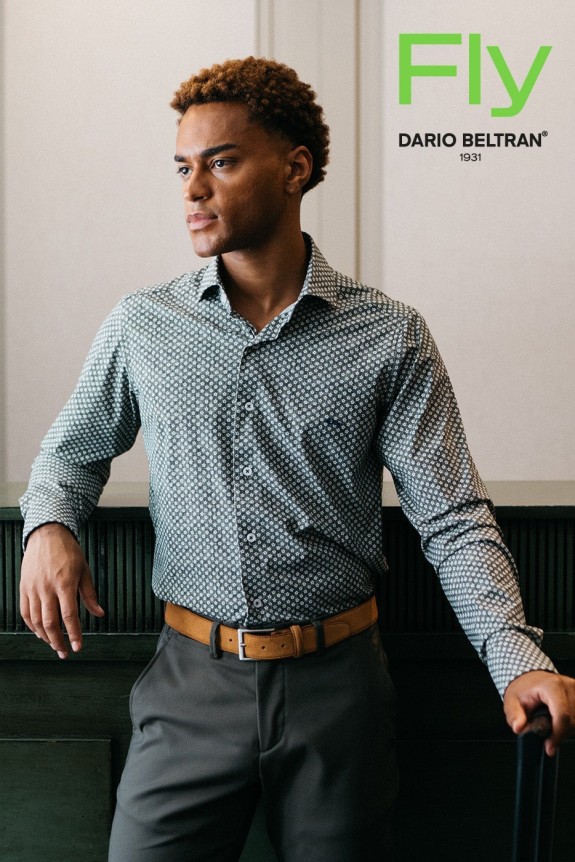 Camisas bielástica estampado flores que no necesita plancha