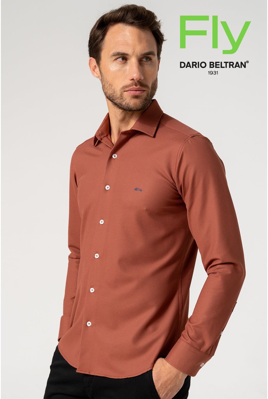 Camisa hombre bielástica en caldera