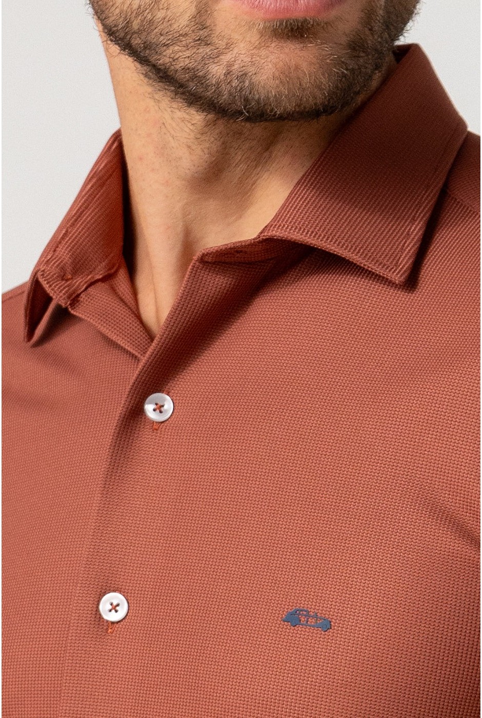 Camisa hombre bielástica en caldera no plancha | mister dandy