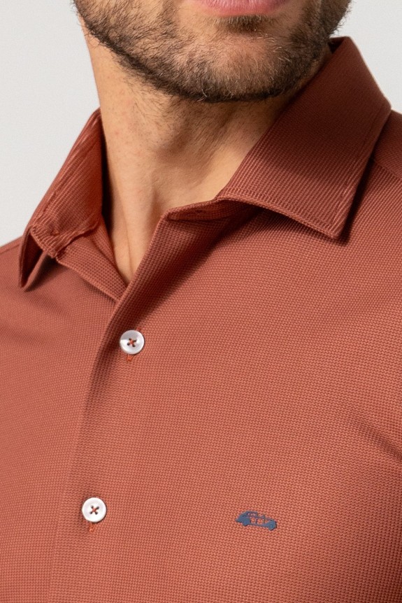 Camisa hombre bielástica en caldera no plancha | mister dandy