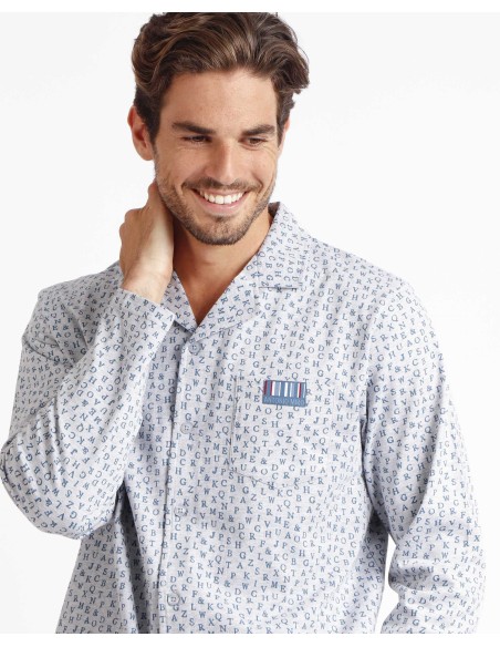 Pijama Abierto Manga Larga Typewriter para | Lovehomewear