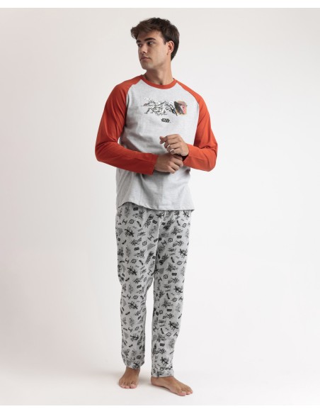 Pijama Manga Larga Gray Comic para Hombre | Lovehomewear