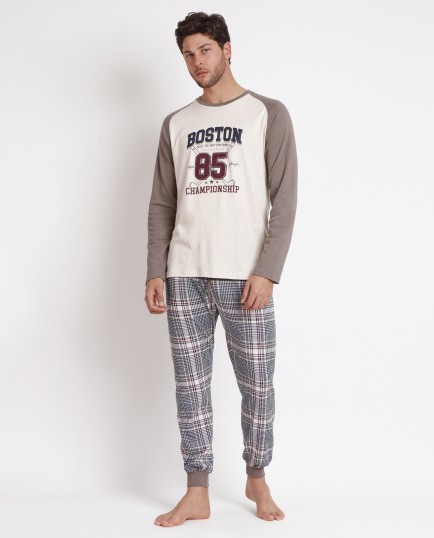Pijama Manga Larga Boston para Hombre | Lovehomewear