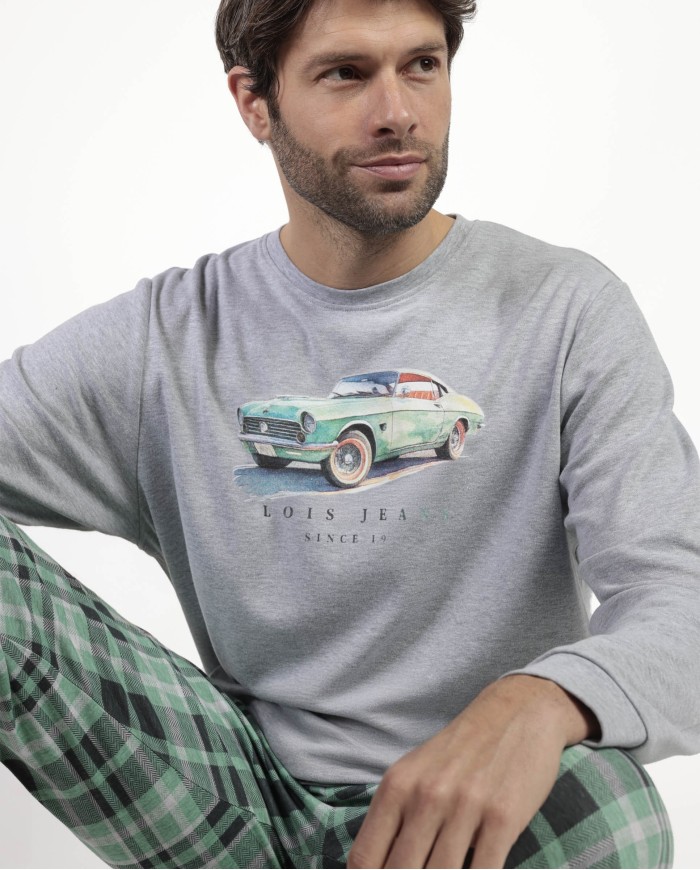 Pijama Manga Larga Felpa Vintage Car para | Lovehomewear