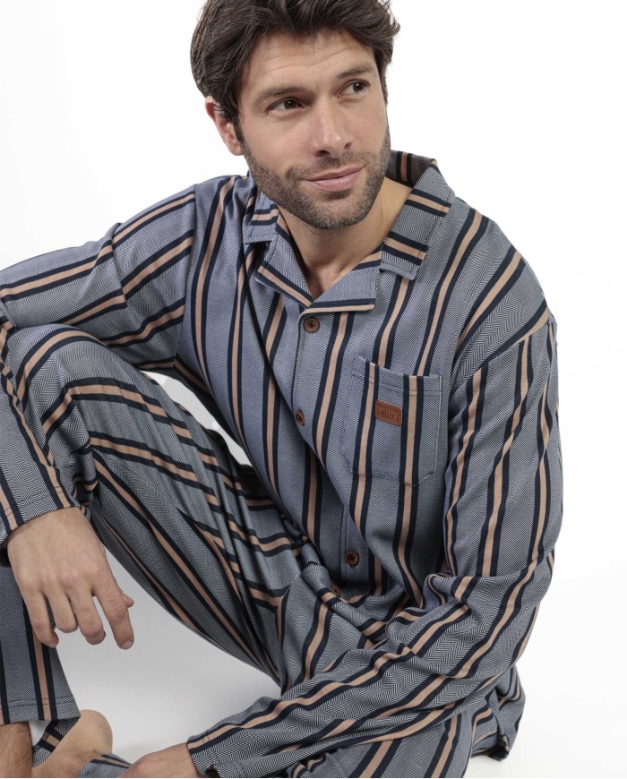 Pijama Manga Larga Abierto Pointe para Hombre | Lovehomewear