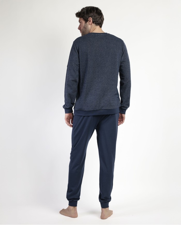 Pijama Manga Larga Felpa Ridge para Hombre | Lovehomewear