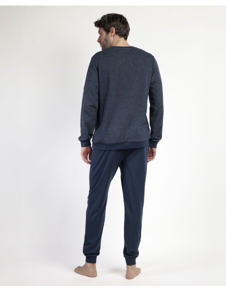 Pijama Manga Larga Felpa Ridge para Hombre | Lovehomewear