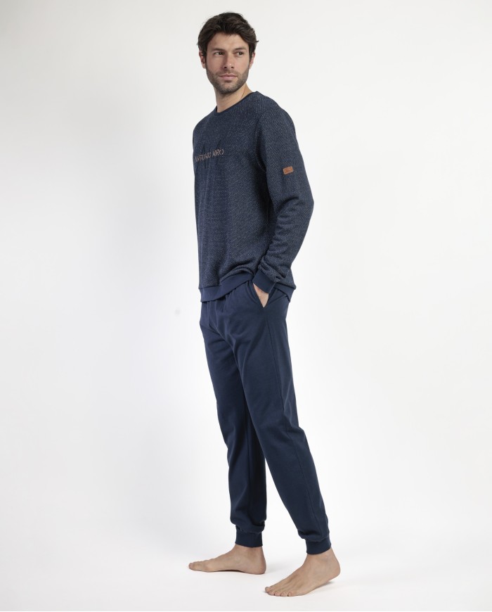 Pijama Manga Larga Felpa Ridge para Hombre | Lovehomewear