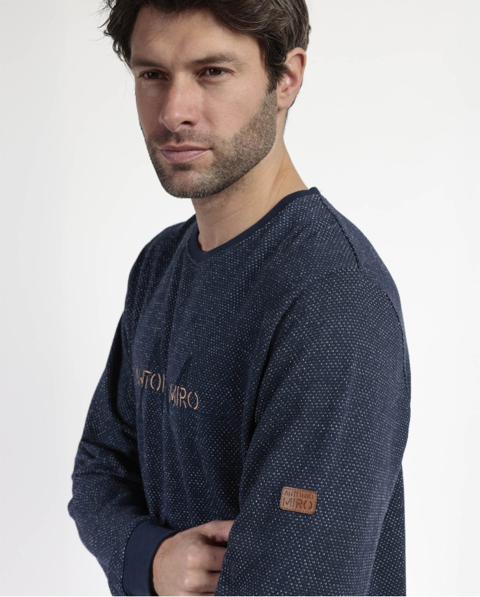 Pijama Manga Larga Felpa Ridge para Hombre | Lovehomewear