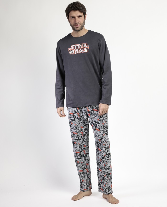 Pijama Manga Larga Comic B&W para Hombre | Lovehomewear