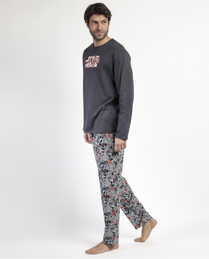 Pijama Manga Larga Comic B&W para Hombre | Lovehomewear
