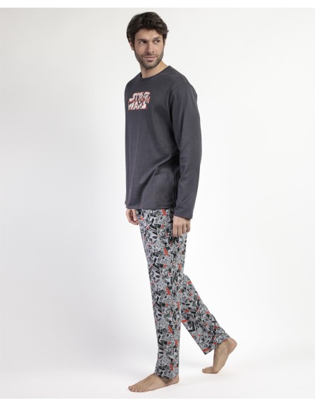 Pijama Manga Larga Comic B&W para Hombre | Lovehomewear