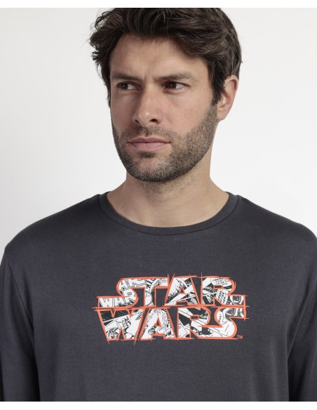 Pijama Manga Larga Comic B&W para Hombre | Lovehomewear