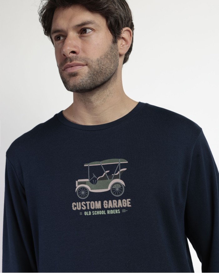 Pijama Manga Larga Old School para Hombre | Lovehomewear