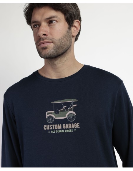 Pijama Manga Larga Old School para Hombre | Lovehomewear