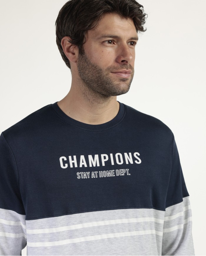 STAY AT HOME Pijama Manga Larga Champions | Lovehomewear
