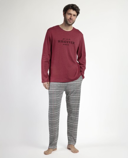 Pijama Manga Larga Houndstooth para Hombre | Lovehomewear
