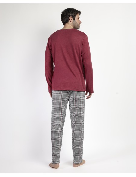 Pijama Manga Larga Houndstooth para Hombre | Lovehomewear