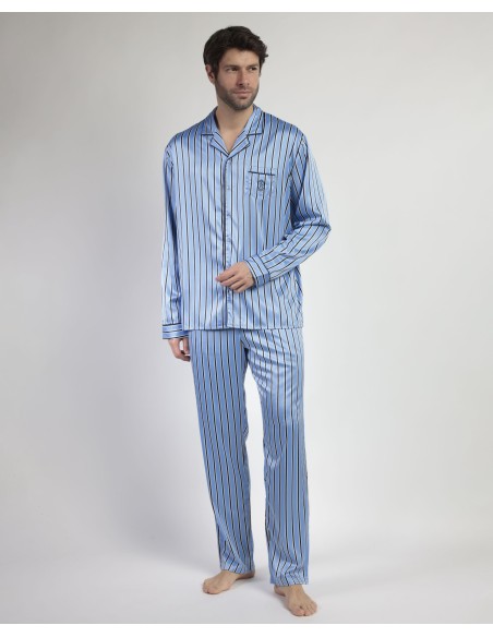 Pijama Manga Larga Abierto Satinado Adm | Lovehomewear