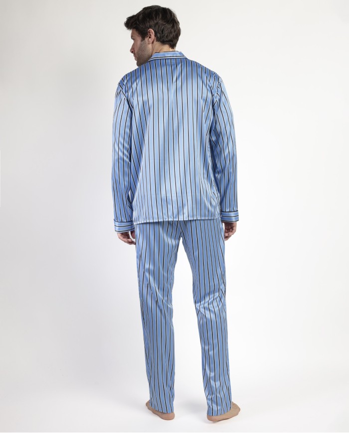 Pijama Manga Larga Abierto Satinado Adm | Lovehomewear