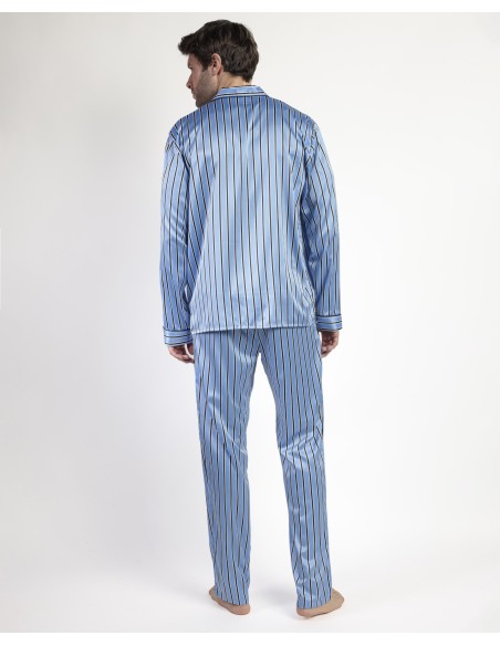 Pijama Manga Larga Abierto Satinado Adm | Lovehomewear