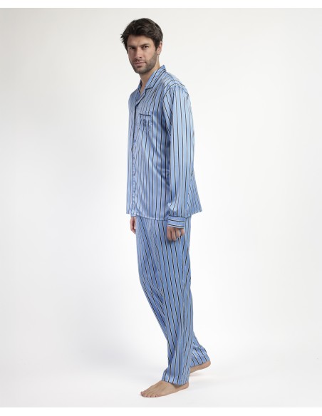 Pijama Manga Larga Abierto Satinado Adm | Lovehomewear
