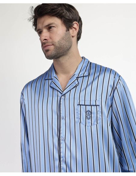 Pijama Manga Larga Abierto Satinado Adm | Lovehomewear