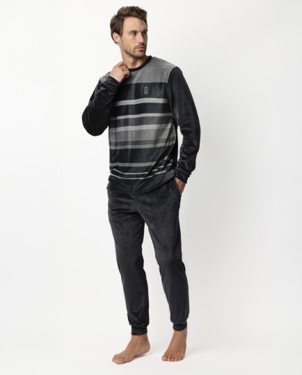 Pijama Manga Larga Terciopelo Velvet Stripe | Lovehomewear