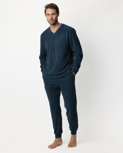 HOME Pijama Manga Larga Checks Texture para | Lovehomewear