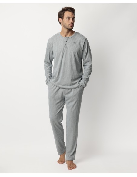 HOME Pijama Manga Larga Tapeta Canalé | Lovehomewear