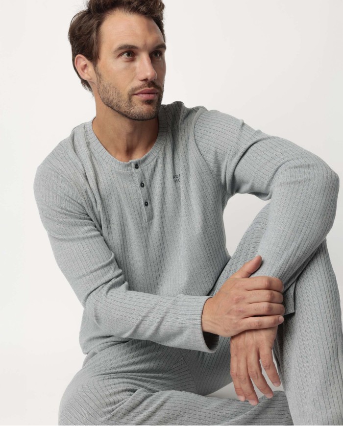 HOME Pijama Manga Larga Tapeta Canalé | Lovehomewear