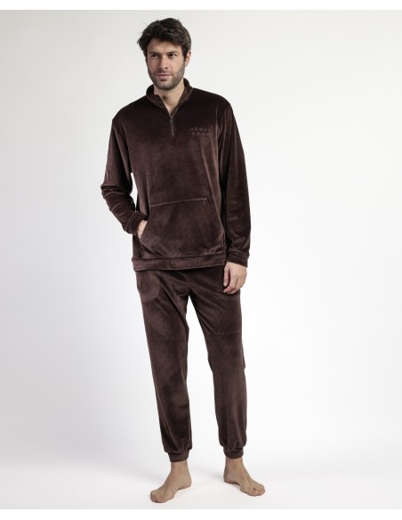 HOME Pijama Manga Larga Terciopelo Cuello | Lovehomewear