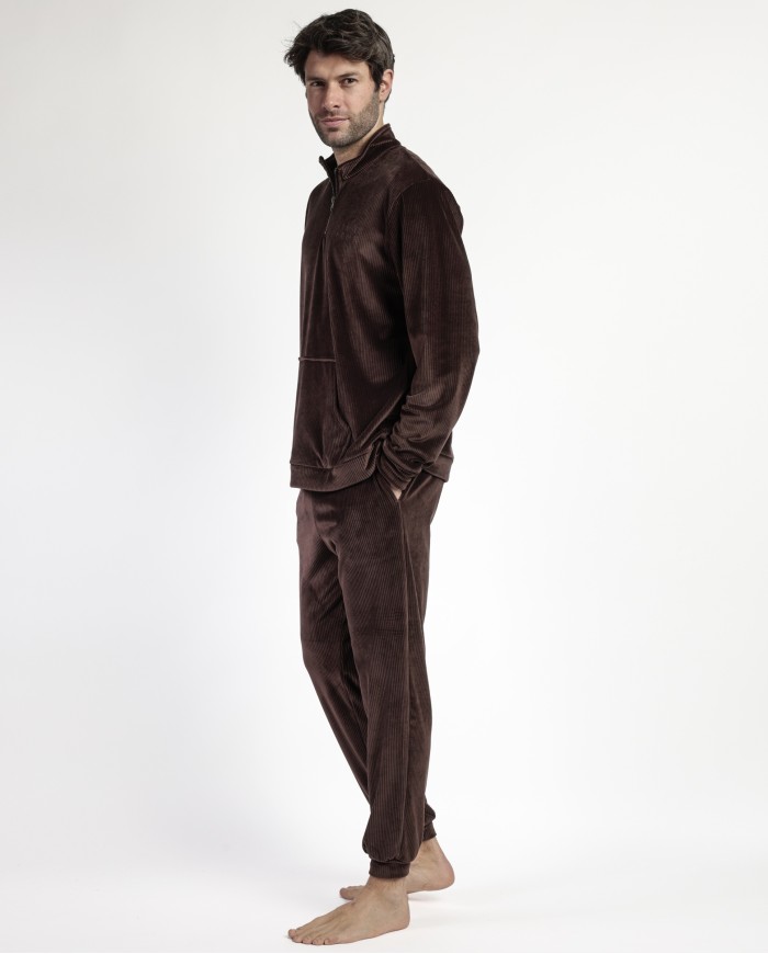 HOME Pijama Manga Larga Terciopelo Cuello | Lovehomewear