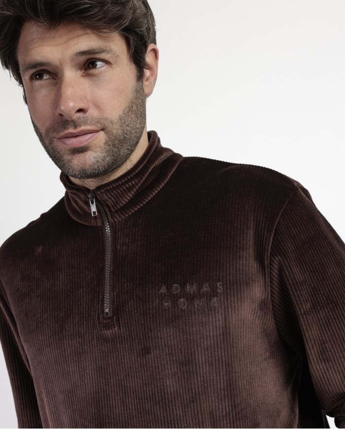 HOME Pijama Manga Larga Terciopelo Cuello | Lovehomewear