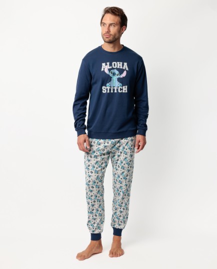 Pijama Manga Larga Aloha Stitch para Hombre | Lovehomewear