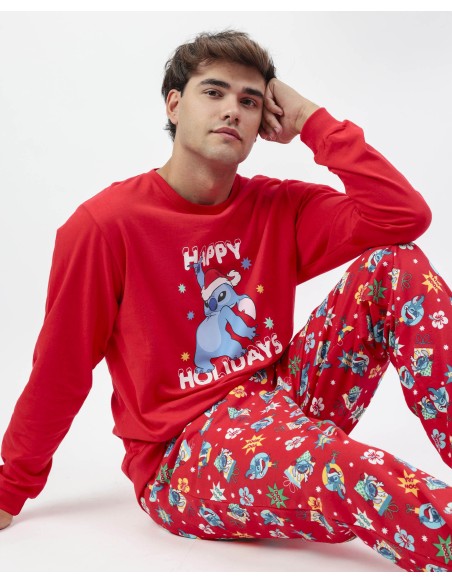 Pijama Manga Larga Stitch Happy Holidays para | Lovehomewear