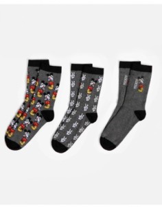 Calcetín Mediano Mickey Grey para Hombre, | MrDandy