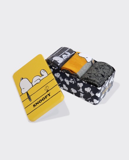 Calcetín Mediano Yellow Snoopy para Hombre, | Lovehomewear 2