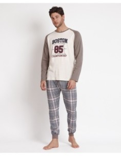 Pijama Manga Larga Boston para Hombre | MrDandy