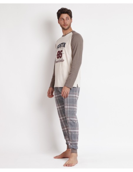 Pijama Manga Larga Boston para Hombre | MrDandy