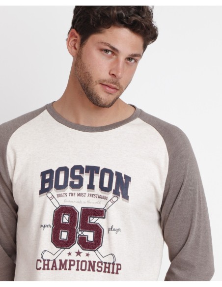 Pijama Manga Larga Boston para Hombre | MrDandy